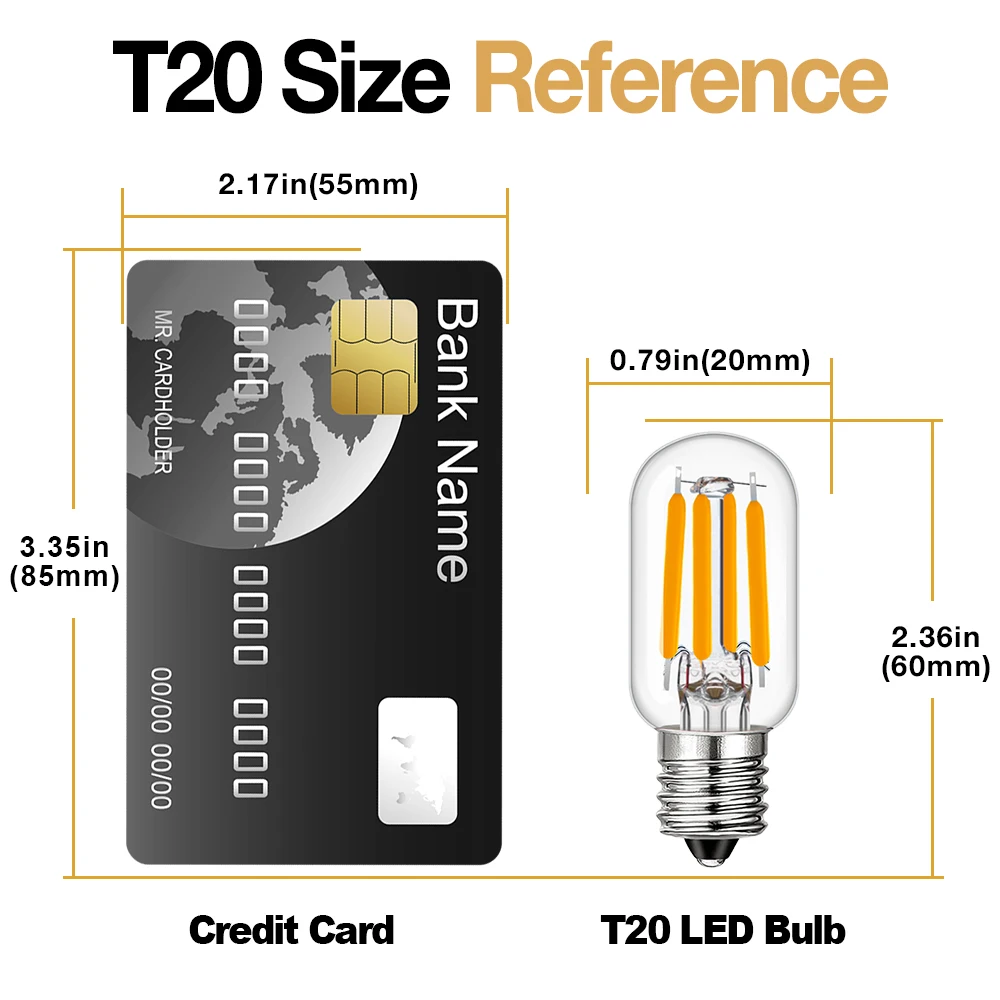 T20 미니 관형 야간 전구 E14 220V E12 110V 2W 디밍 가능 2200K 교체 가능한 레트로 LED 필라멘트 전구 펜던트 벽 조명 장식