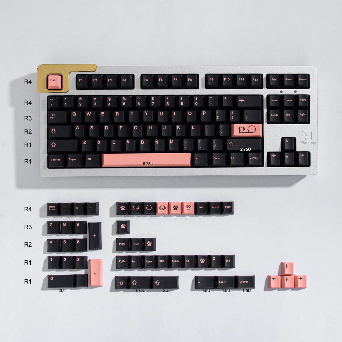 dye-sub inglês personalizado personalidade keycaps para teclado mecânico 61 64 68 75 87 zz2