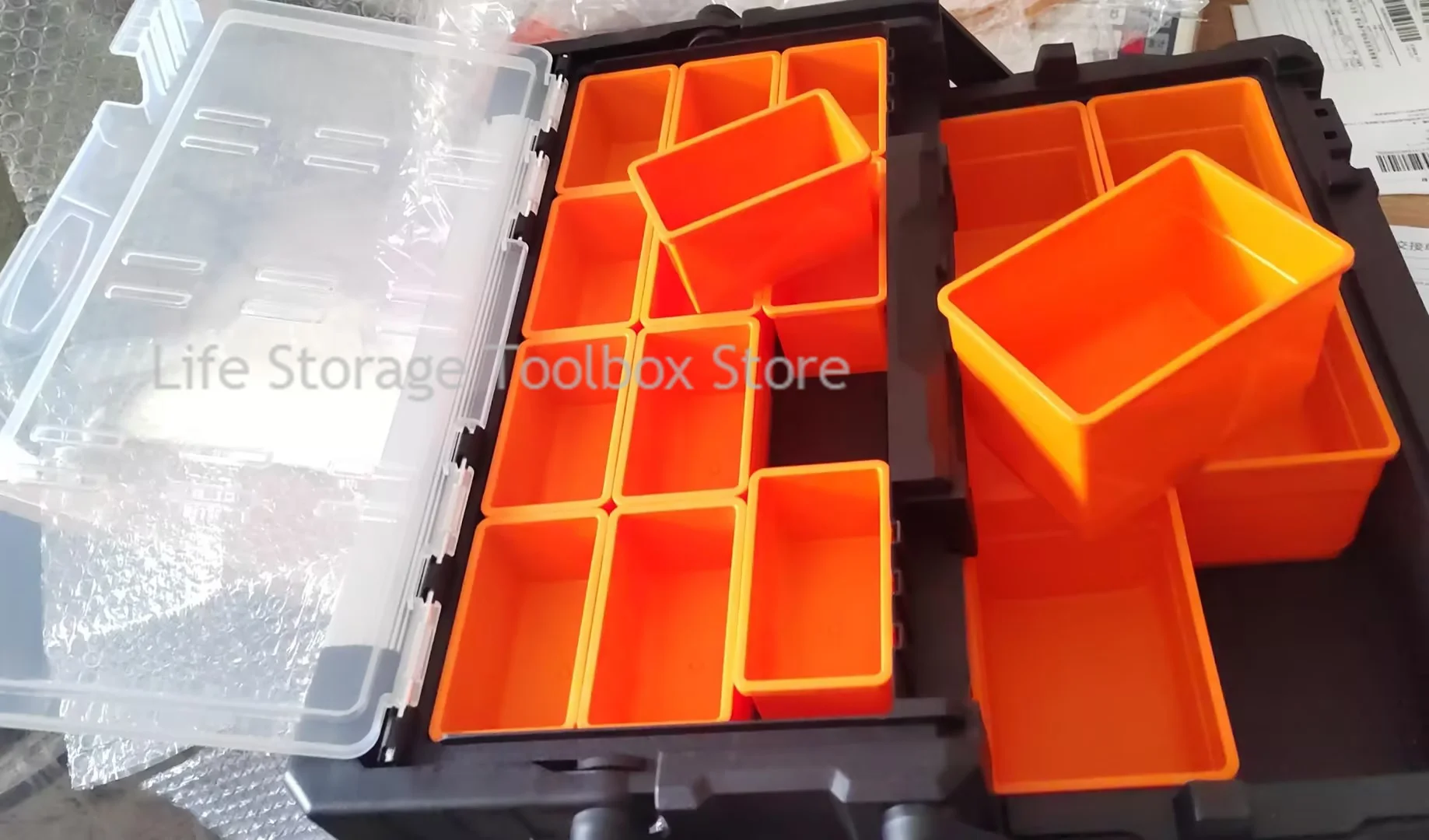 Portable Tool Box 2-layer Large Toolbox Organizer Plastic Tool Box