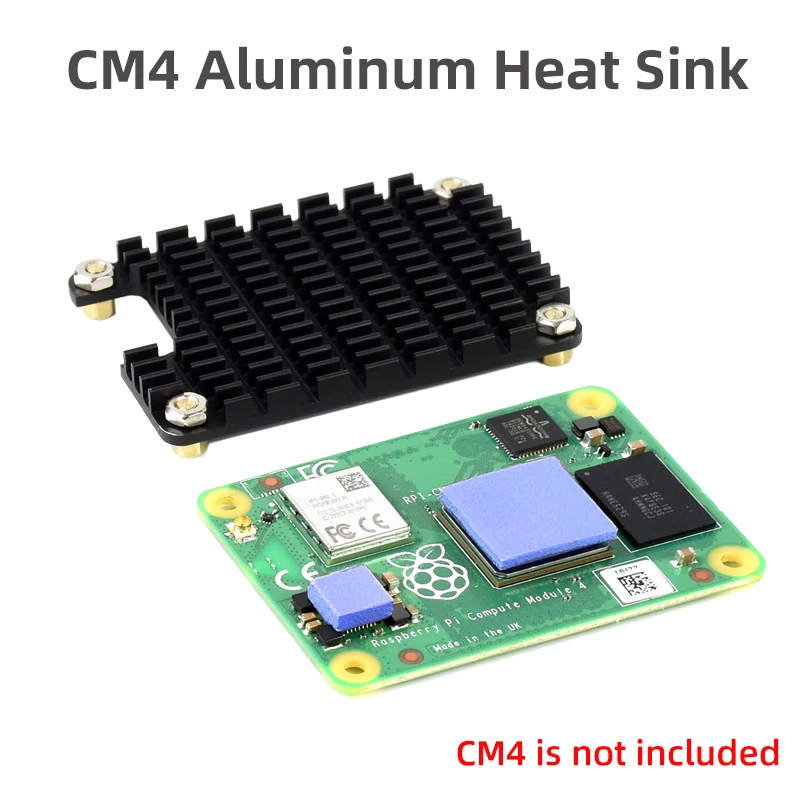 Disipador de calor de aleación de aluminio para Raspberry Pi CM4 con almohadilla de disipación de calor de silicona para módulo de cómputo Raspberry Pi