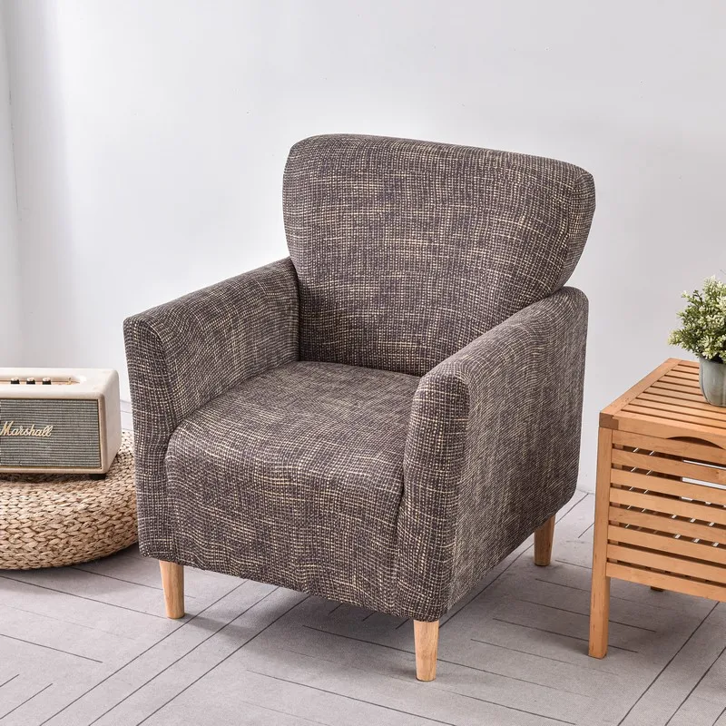 Furniture Cover Elastic Single Sofa Cover Tub Chair Cover Nordic Home Decor Room All Inclusive Armchair Slipcover Club Bar Hotel Sofa Covers