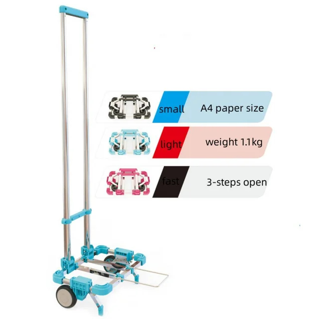 Teljes Összecsukható Rozsdamentes Acélból Készült Poggyász -Autó Csapágy Kapacitása 25 Kg Könnyen Hordozható Kocsi Bőrönd Iskolászsákok Bevásárlókocsik - Image 4