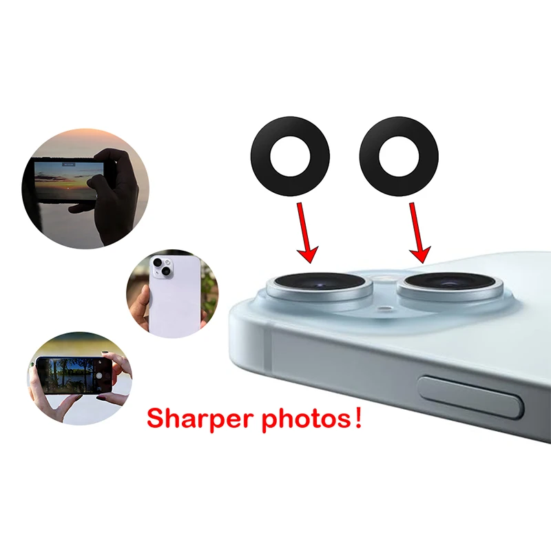 1 Set Camera Lens For iPhone Xs 11 12 13 mini 14 15 Plus Pro Max Rear Camera Repairing Parts With 3m Glue & Tools