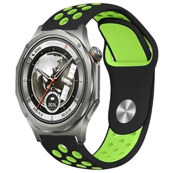 Sport Silicone Strap - Comfortable Band for Smartwatches, Available in 18/20/22mm (Black green)
