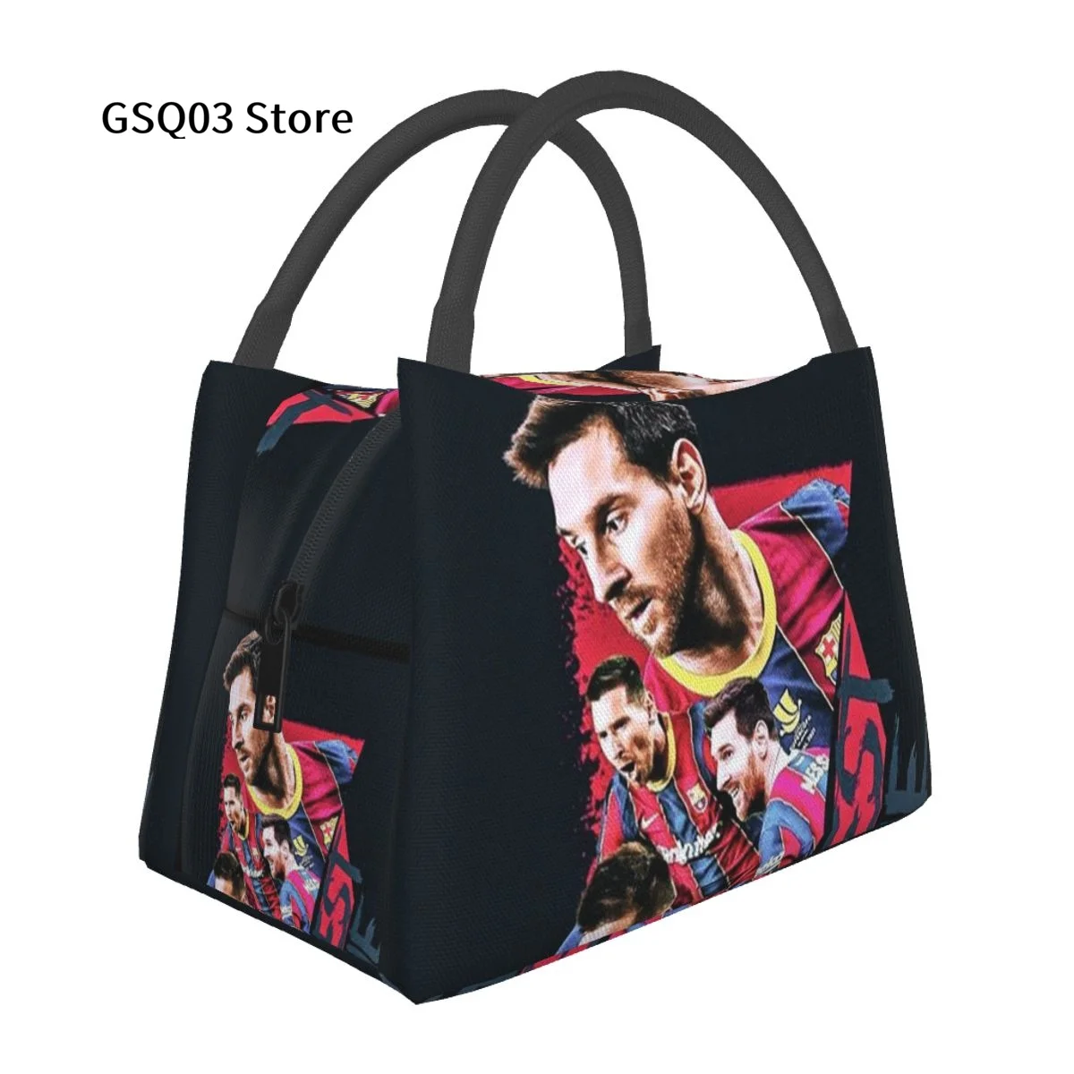 

Football Star Messi Lunch Box Reusable Tote Bag, Cooler Waterproof Lunch Bag Container For Work Office Travel Picnic