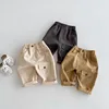 2024 New Autumn Baby Boys Thin Style Cargo Pants 0-5T Children Girls Cute Solid Color Loose Trousers 3