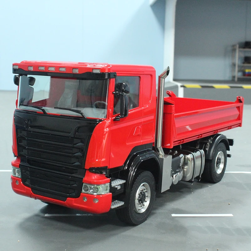 Rc 1/14 Tamiya Truck R730 4 X4 Dumper Dumper Blocco Differenziale Dual Drive Switching Cab Coperchio Anteriore Può Essere Aperto