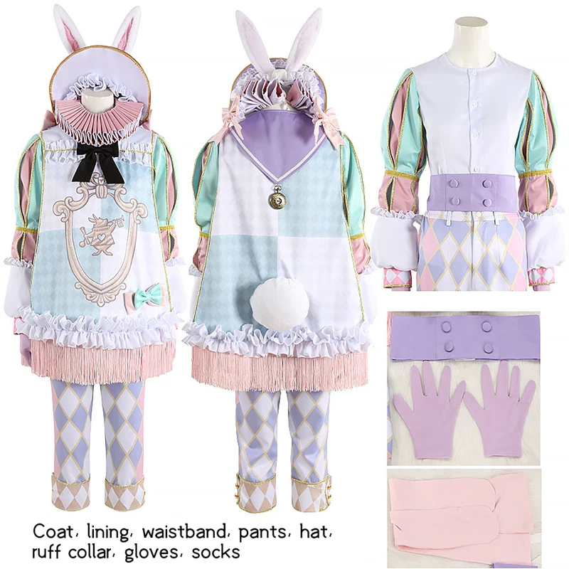 

New! Cos epel Cute Cosplay Game Twisted Wonderland White Rabbit Festival Celebration Halloween New Costume A