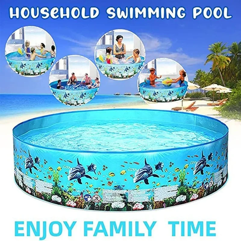 Pet Play Pool Non-Inflatable Collapsible Outdoor Family Round Pool Removable