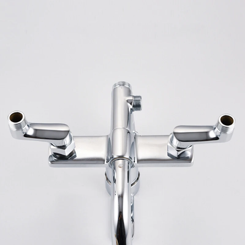 Shower Tub Faucet With Extra Eccentric Elbow Offset Adapters For Bathroom Wall Clawfoot Tub Faucet Exposed Shower System 3