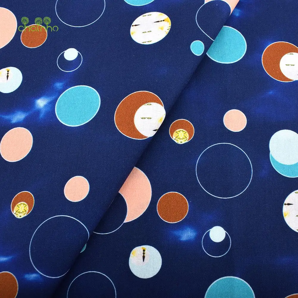 Chainho,Printed Plain Weave Cotton Fabric,DIY Quilting Sewing Material,Patchwork Cloth,Bronzing Series,20x25cm/Piece,15CD35