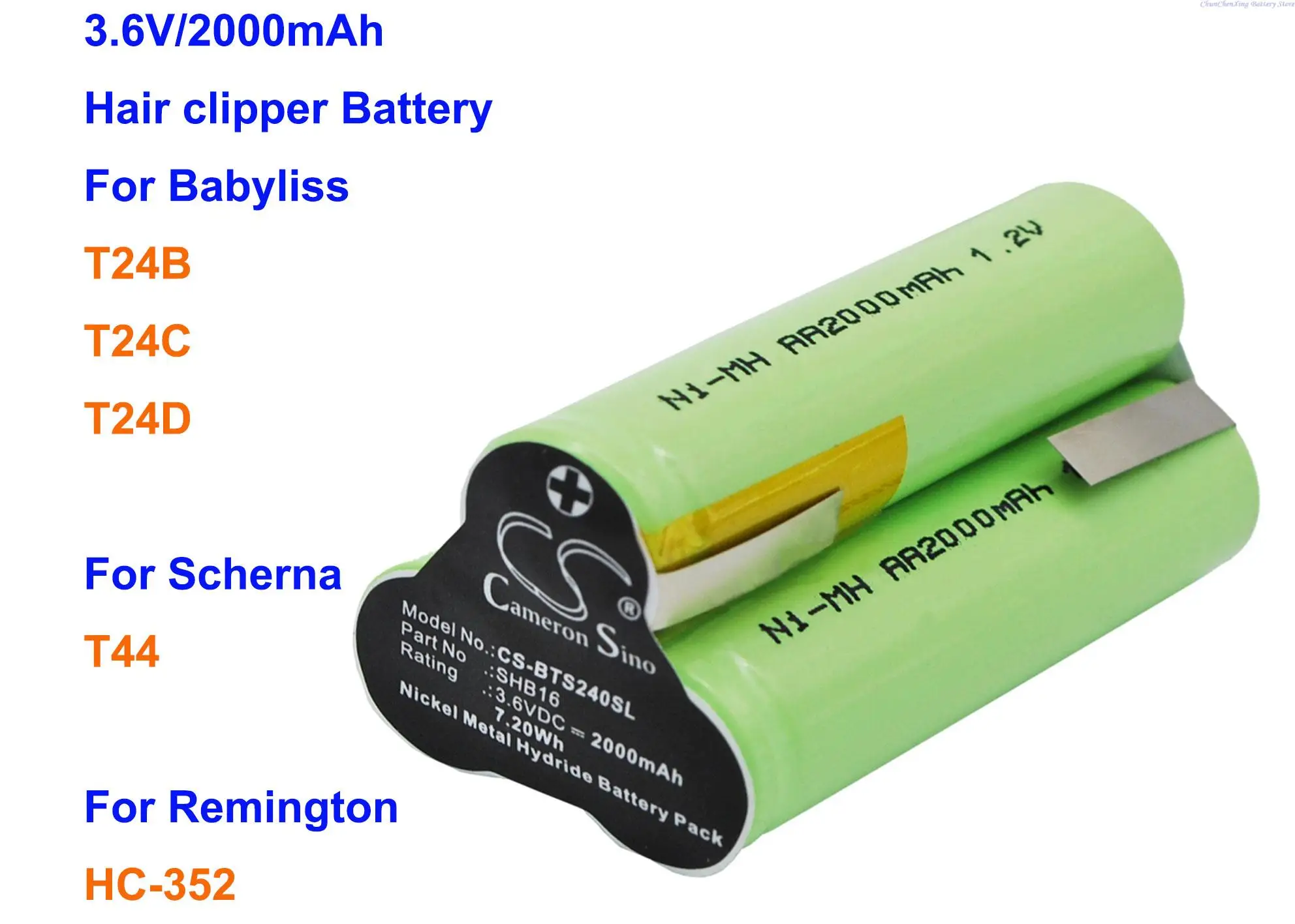 Batteria Tagliacapelli Greenbattery 2000Mah Shb16 Per Babyliss T24B, T24C, T24D, Per Remington Hc-352, Per Scherna T44