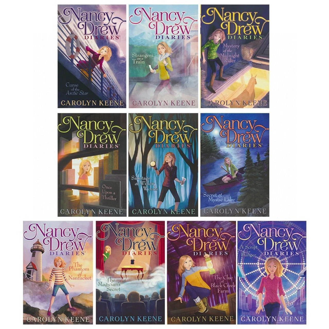10 Books/Set Nancy Drew Diaries Supersleuth Collection Kids Children's