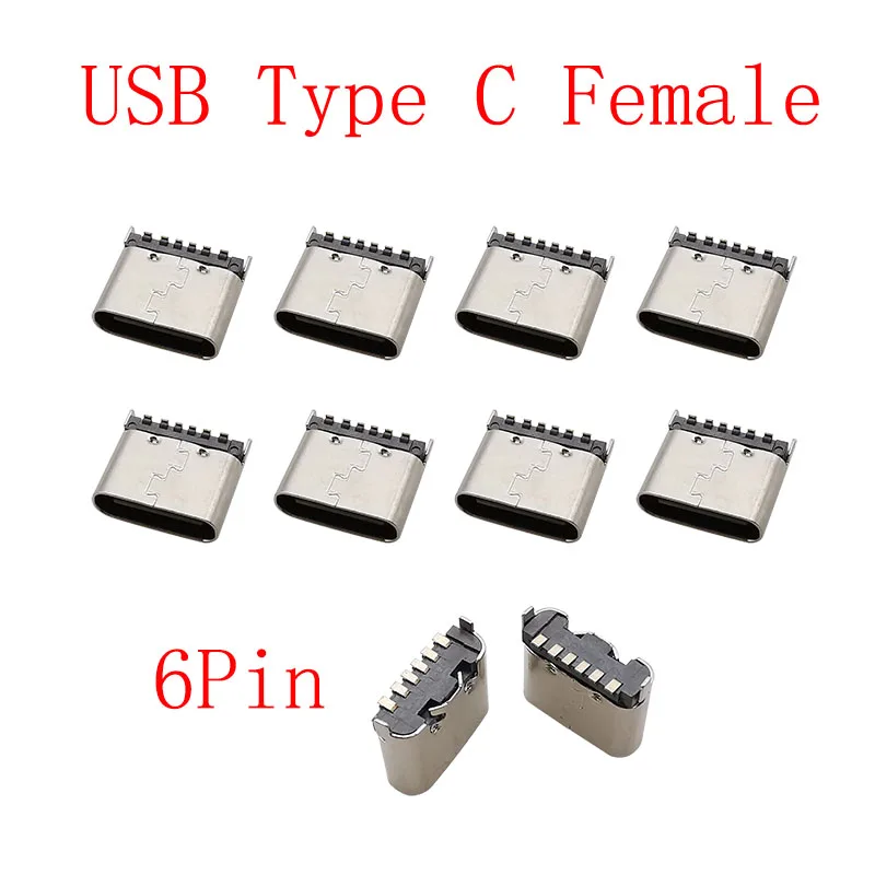USB Type C Female Jack Charging Port Connectors - Pack of 10