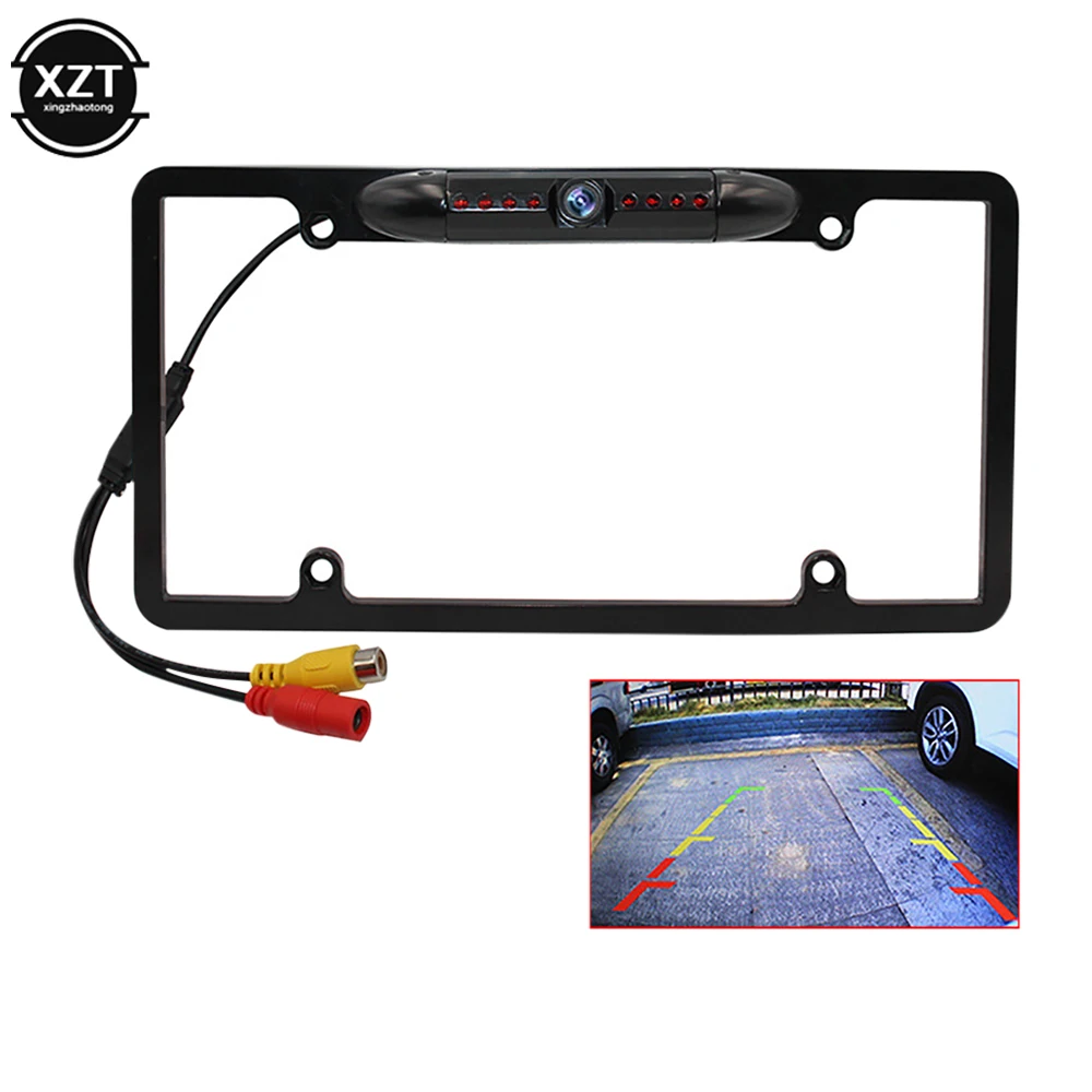 

Universal US License Plate Frame Backup Camera Night Vision Reversing Rear View Camera for Car/SUV/Truck/Van/RV