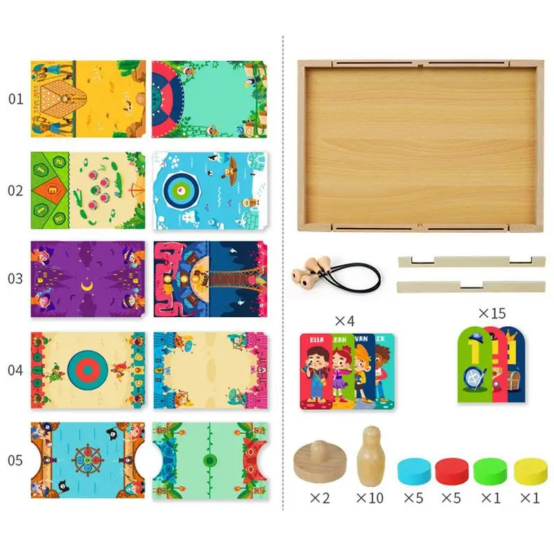 Wooden Sling Hockey Game 10 In 1 Sling Shot Game Board Durable Hockey Game For Parent-child Interaction With 24 Chess Pieces