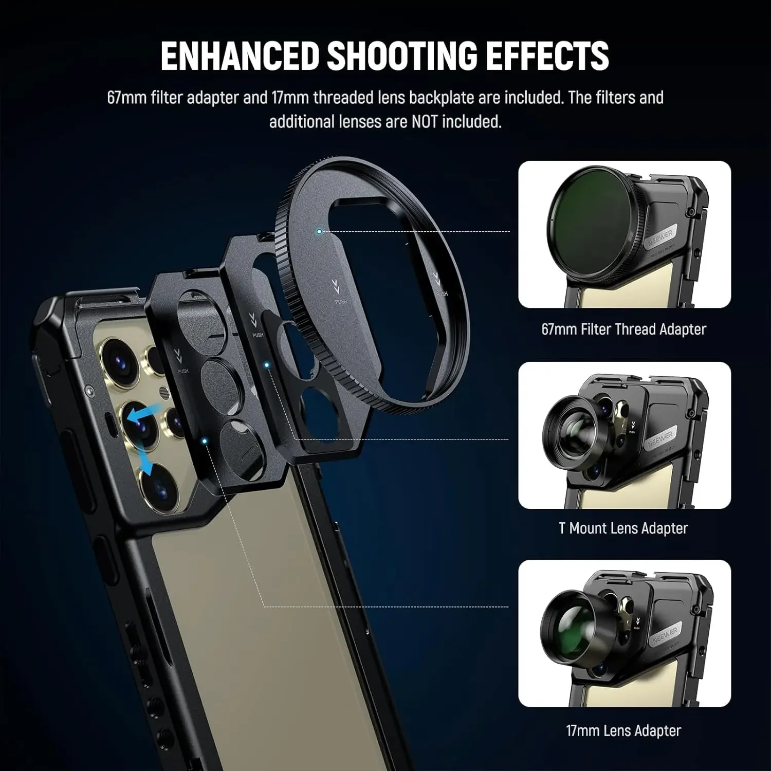 Original Phone Cage Video Rig For Samsung Galaxy S24 Ultra with 360° NATO Rail &