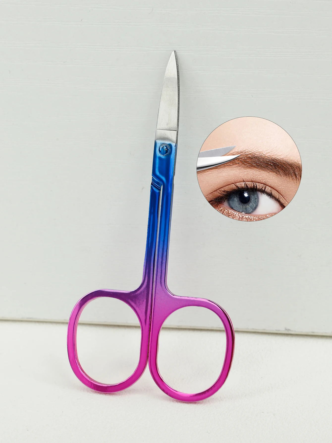 Gradient Color Stainless Steel Eyebrow Clipper Trimmer Household Beauty Scissors Small Scissors