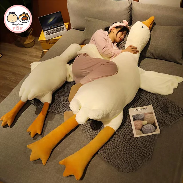 190cm Giant Long Plush White Goose Toy Stuffed Lifelike Big Wings Duck Hug  Massage Throw Pillow Boyfriend Cushion For Girl