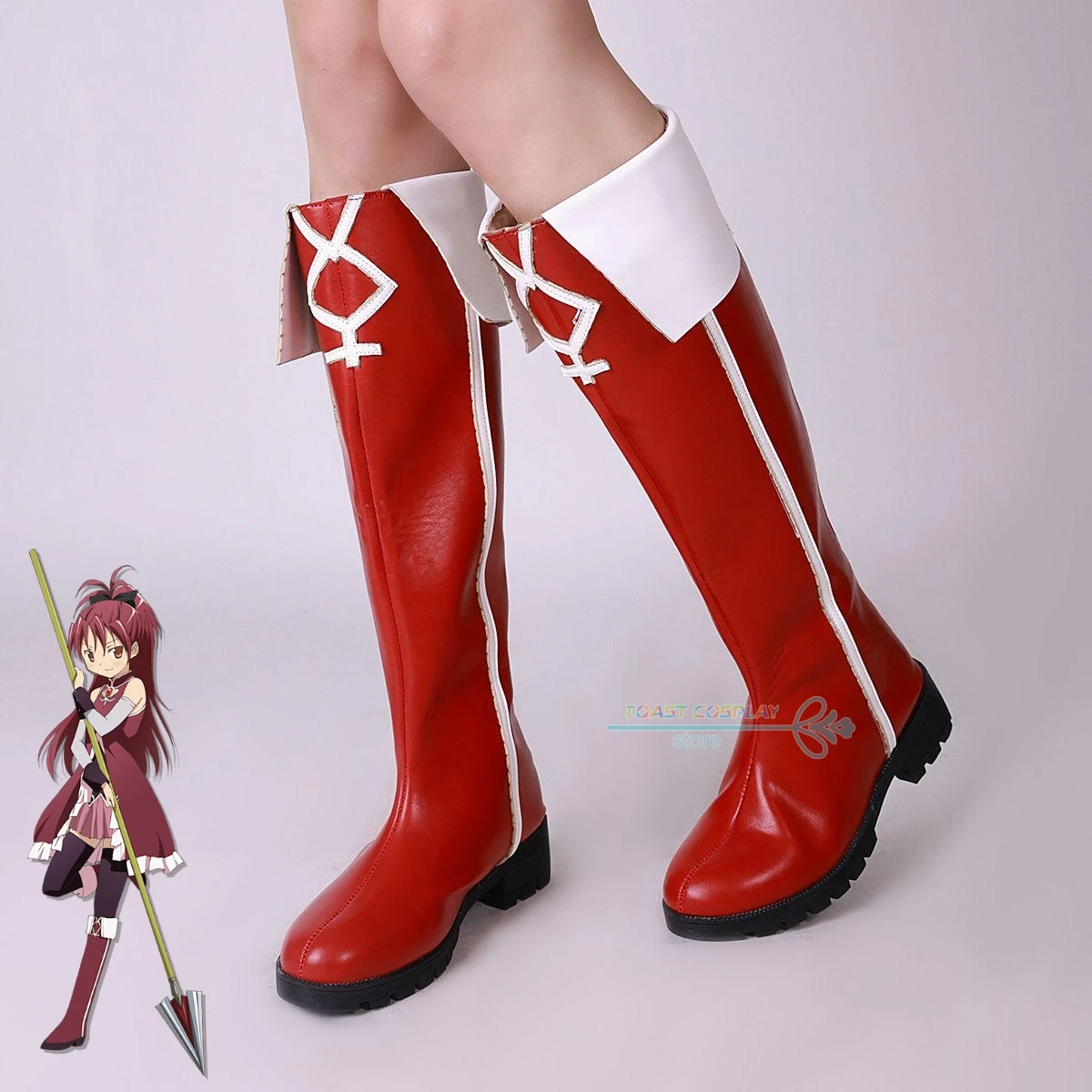 

Kyoko Sakura Puella Magi Madoka Magica Cosplay Shoes Anime Boots Comic Cosplay Costume Prop Shoes for Con Halloween Party