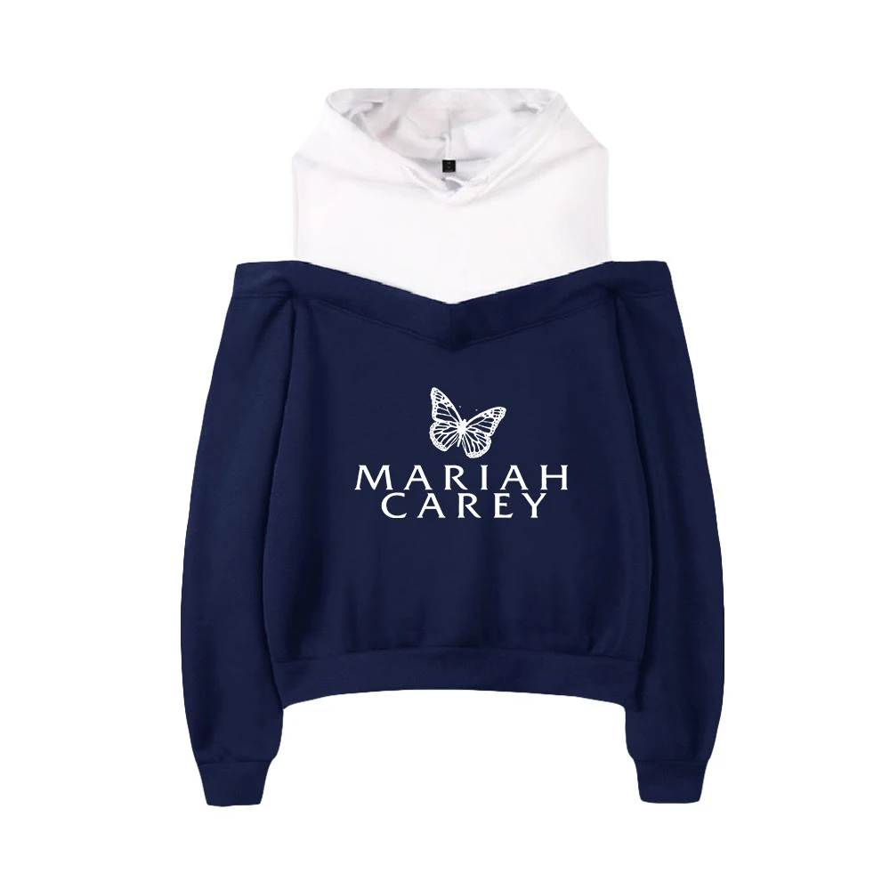

Женские толстовки с капюшоном Mariah Carey, свитшот с открытыми плечами, Женский пуловер, уличная одежда в стиле Харадзюку, американская певица, модная одежда
