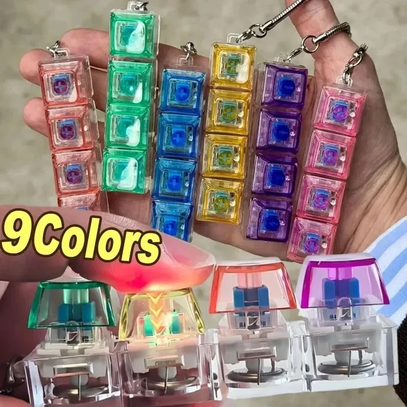 LED Light Keychain Stress Relief Keyboard Fidget Toy