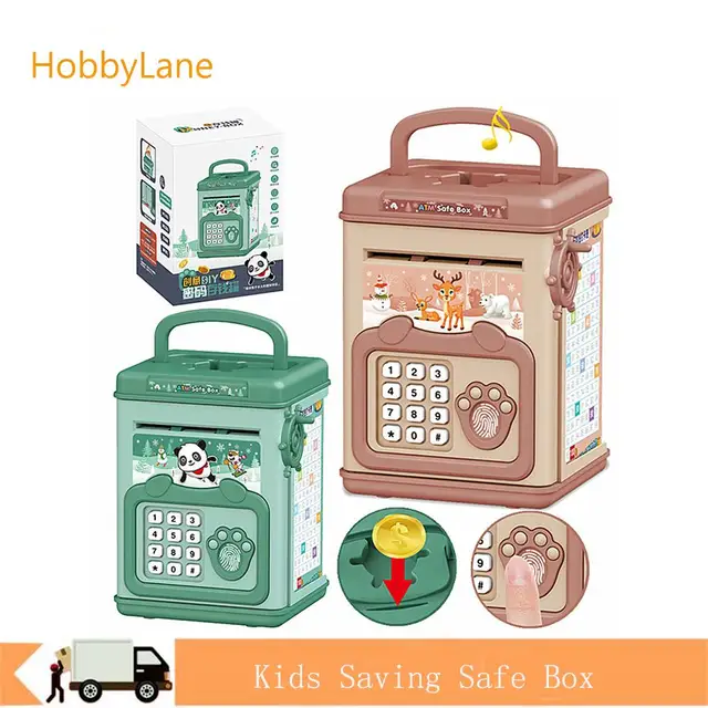 Creative Electronic Coin Boxes Kids Money Bank Mini Atm Cash Safe Saving Box Machine Birthday Party Gifts Toy for Kids Baby Girl 2