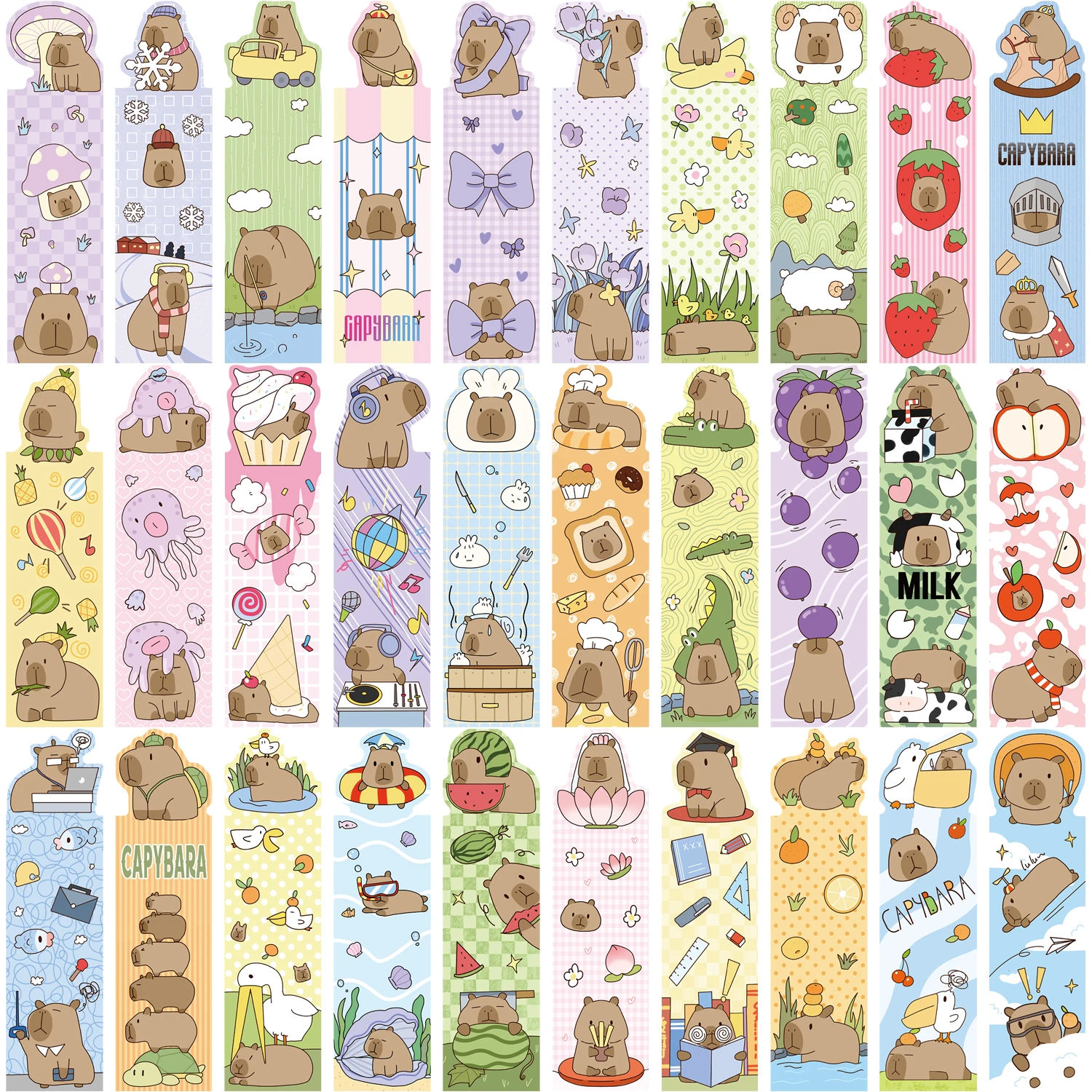 Animal Bookmark Paper Bookmark Bookmark Page Holder Bookmark Holder 30pcs Capybara Bookmark Readers Durable Paper Book Lovers Daily Office Supplies