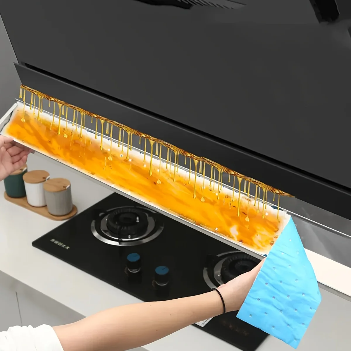 10pcs Kitchen Hood Cover Disposable Range Hood Grease Filter Oil Absorb Cotton Paper Oil-absorbing Household Universal Pad cooker hood filter