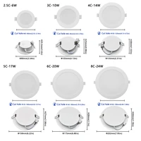 1-10pcs/lot Recessed Led Downlight Round Led Panel Light 110V 220V 3000K 4000K 6000K 10W 24W Spot for home Indoor Lighting - Image 3