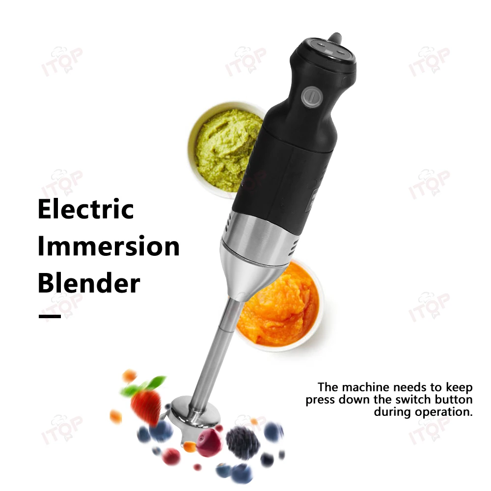 ITOP Handheld Blender 220W 250W Immersion Blender Stick Food Mixer Durable Commercial/ Household Use 8 Files Speed 4000-18000RPM habotest ht122a pen type digital multimeters smart handheld multi meter true rms lcd display 4000 counts ncv meter voltmeter pen tester dc ac voltage resistance capacitance frequency tester phase sequence detection