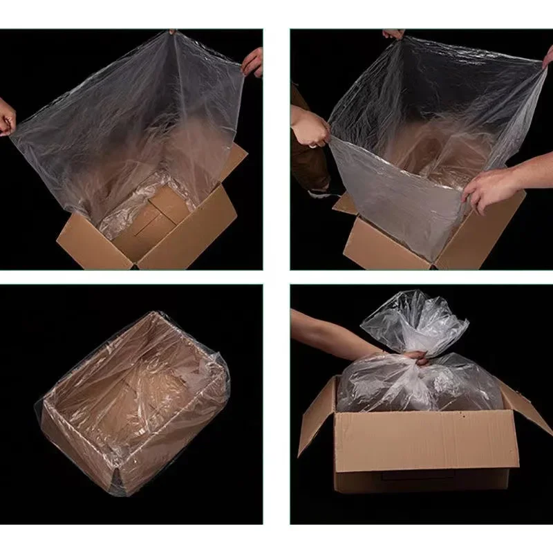 100pcs 초대형 투명 내부 비닐 봉투 식품 Packag PE 저압 플랫 포켓 먼지 방습 얇은 보관 가방