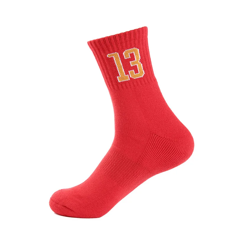 Sport Basketball MenTerry Socks Jordan NO.23 Running Basketball Football Breathable Thick Sox Outdoor Road Bike Socks White