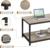 39.5" 2-Tier Coffee Table with Storage Shelve, Industrial Gray Coffee Table, Easy Assembly, Wooden Coffee Table 5