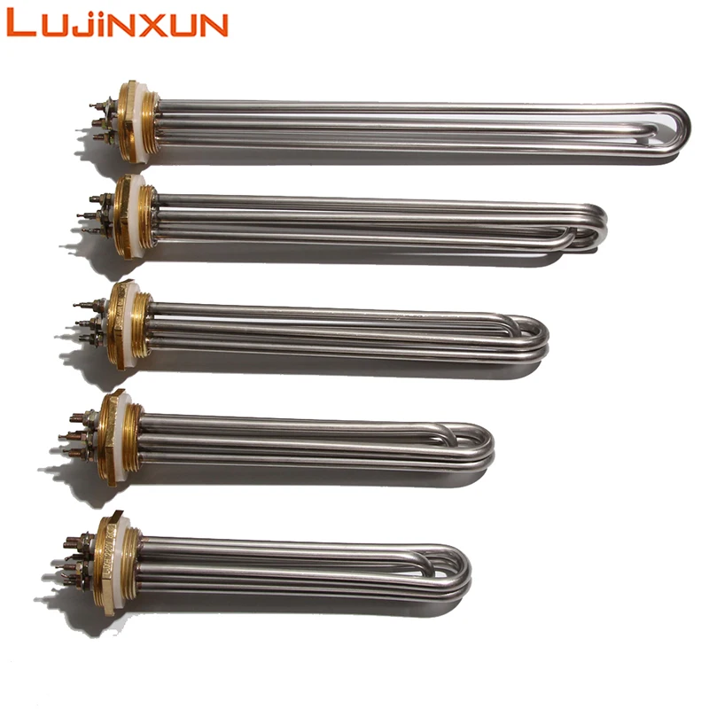 LUJINXUN 1.5"/1.25"/2" BSP Thread Heaters Electric Heating Element for Solar Water Tank/Brewing 3KW 12KW 110V/220V/380V 1PC
