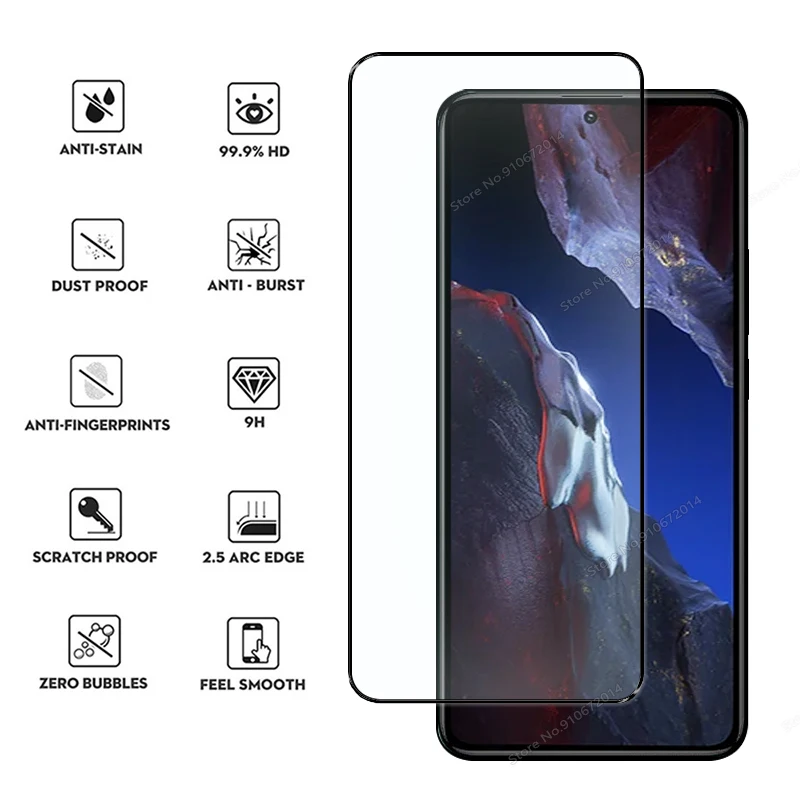 전면 강화 유리 렌즈 스크린 보호대 필름, 포코 F5 X5 X6 프로 5G, 포코 f6 pro C65 C40 M6 M5S M3 M4 X3 X4 프로 F3 F4 GT, 4 인 1