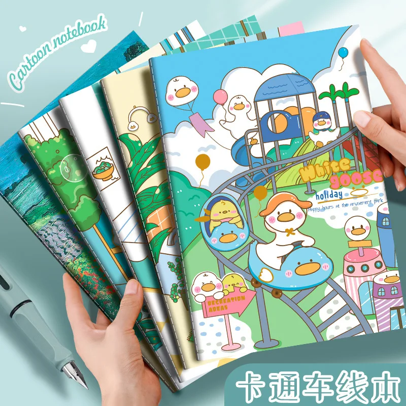 A5 Cartoon Retro Notebook - Cute Student Stationery Sketchbook
