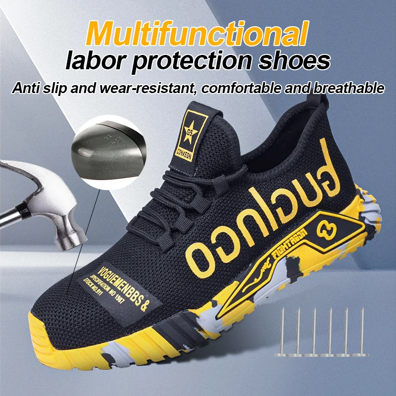 남녀공용 스포츠 보호 신발, 스매싱 및 찌르기, 파괴 불가 작업 레저, 안전 보호 워커, 패션 