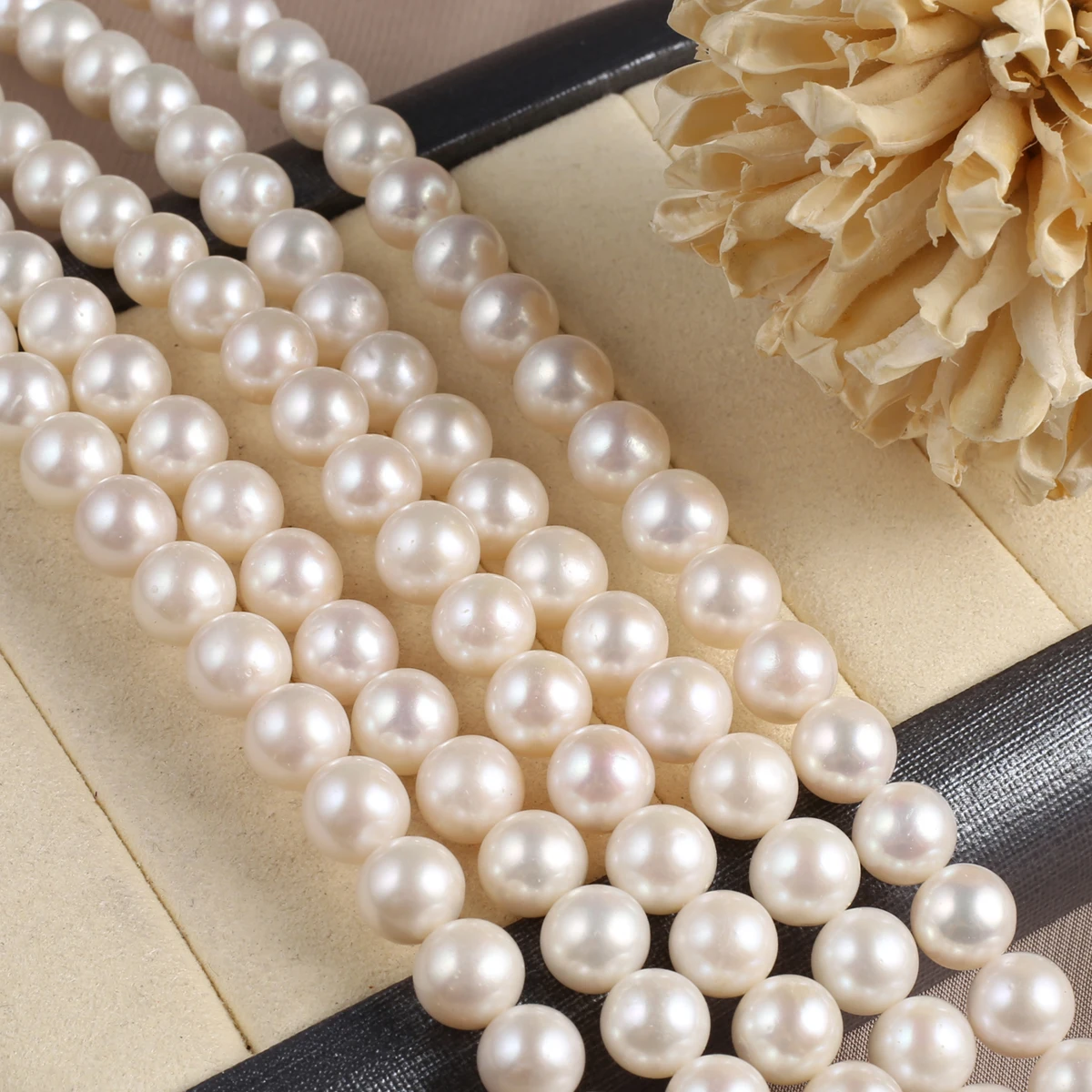 High-quality 100% Natural Freshwater Pearl Punch Beads 9-10mm Jewelry Making DIY Necklace Bracelet Accessories Elegant Jewelry