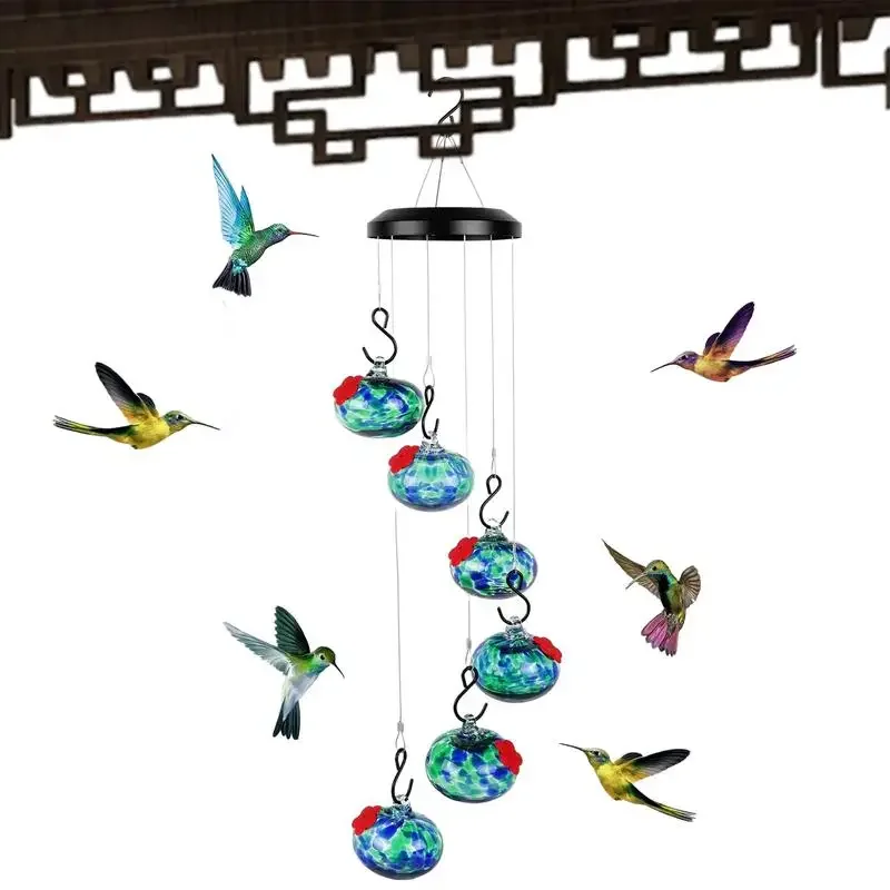 

With Water Feeders Chimes Charming Bird 2024 Outdoor Hummingbird Feeder Decor Wind Hanging Garden New