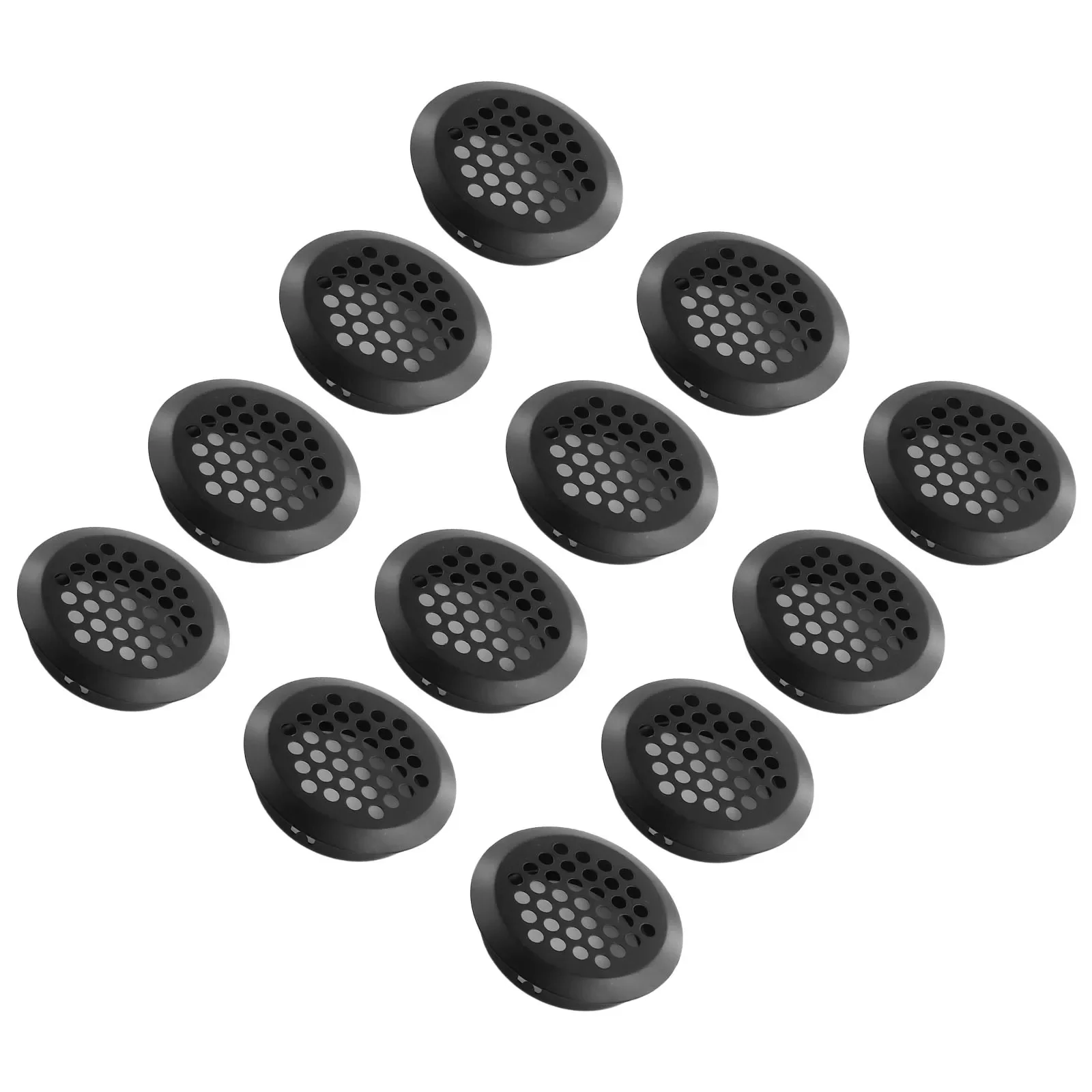 

Indoor Air Quality Ventilators Cooling Air Vent Holes Ventilation Grilles 35mm Air Vent Soffit 12pcs Black Home Improvement