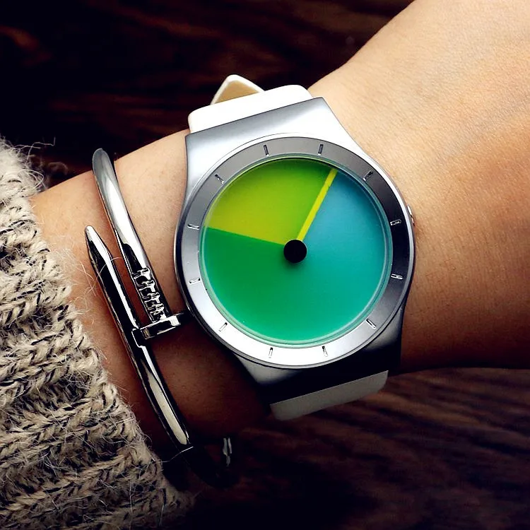 2021 Genuine Leather waterproof future new concept color watch tide men tide women fashion table wild belt quartz watch gift