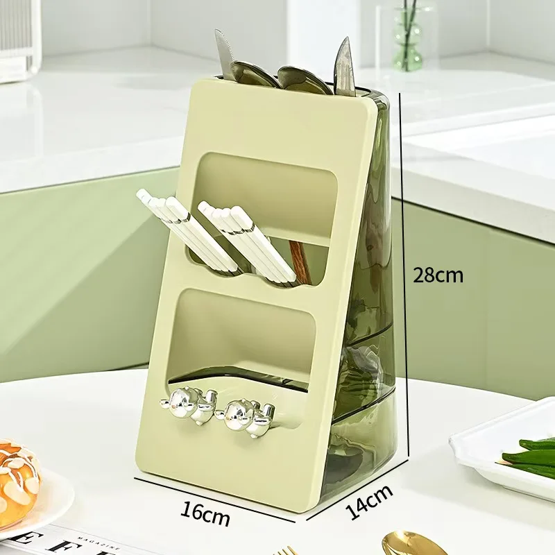 Kitchen Countertop Multi-layer Divided Chopstick Draining Storage Box, Knife and Spoon Rack, Chopstick Basket