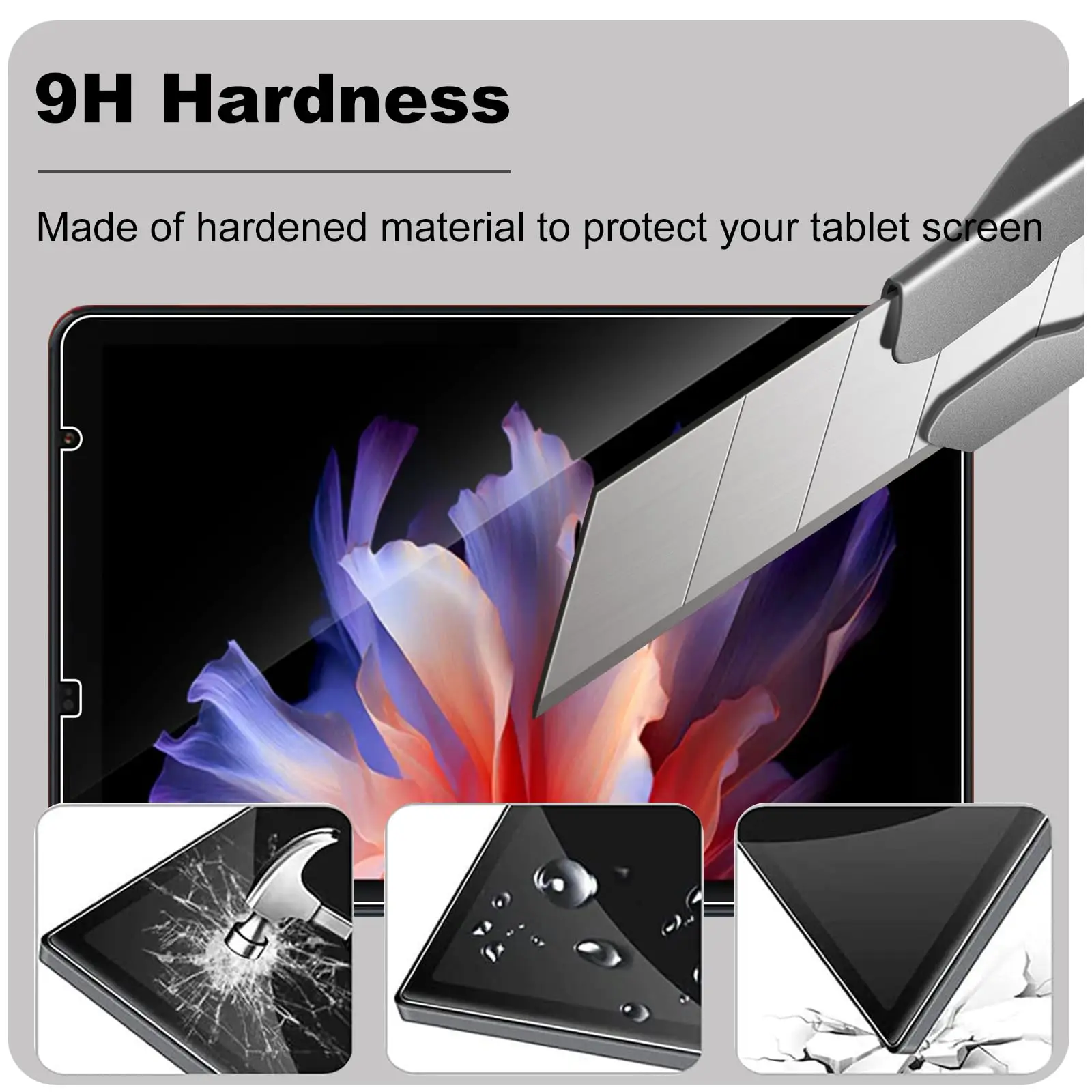 Premium 8.0 HD Tempered Glass Screen Protector - 9H Hardness, Anti-Scratch, Anti-Fingerprint