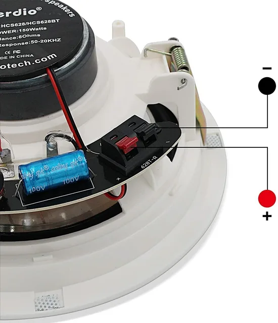 Altoparlanti Da Soffitto Herdio 16,5cm - 320W, 2 Vie, Resistenti All'Umido, Per Cucina, Bagno, Soggiorno - Coppia - Foto 2