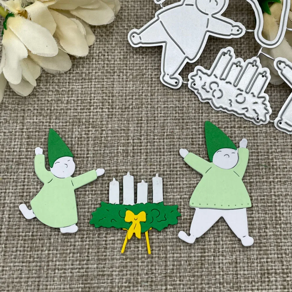Weihnachten Elfen Metall Stanzformen Schablonen für DIY Scrapbooking dekorative Prägung Handwerk Stanzschablone Form