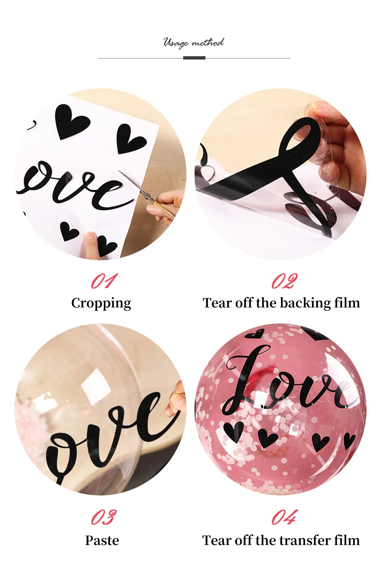 Large Balloon Sticker Happy Birthday I Love You PVC Letter Colorful Stickers Bobo Balloon Decals Wedding Birthday Party Decor – Detail 1