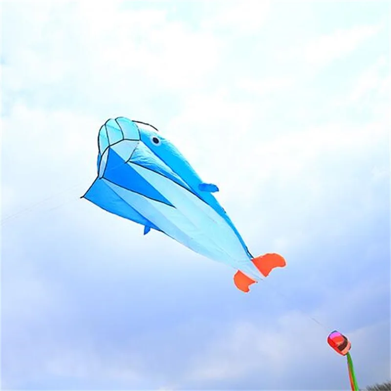 Großer weicher Drachen, Delfin-Drachen, Nylon-Drachenlinie, animierte Drachen, fliegende aufblasbare Drachenrolle, Outdoor-Spielzeug, große Drachen für Erwachsene, Spaß – Detail 9