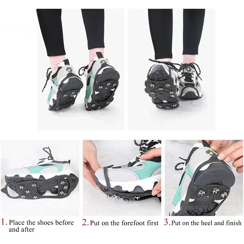 Professional Climbing Crampons 1 Pair 8 Studs Anti-Skid Ice Snow Walking Shoes Spike Grip Winter Outdoor Equipment Camping Gear climbing crampons ice gripper spike