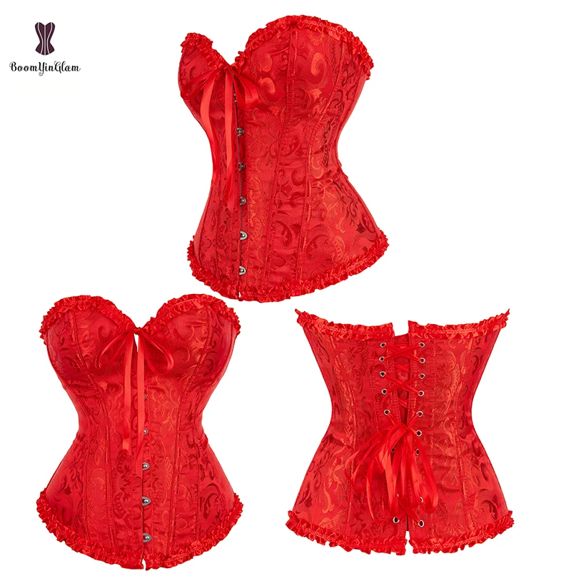 Body Shapewear Costumes Sexy Lingerie Women Pleated Corset Lace Trimmed Corsets And Bustiers Size XS-6XL 810#